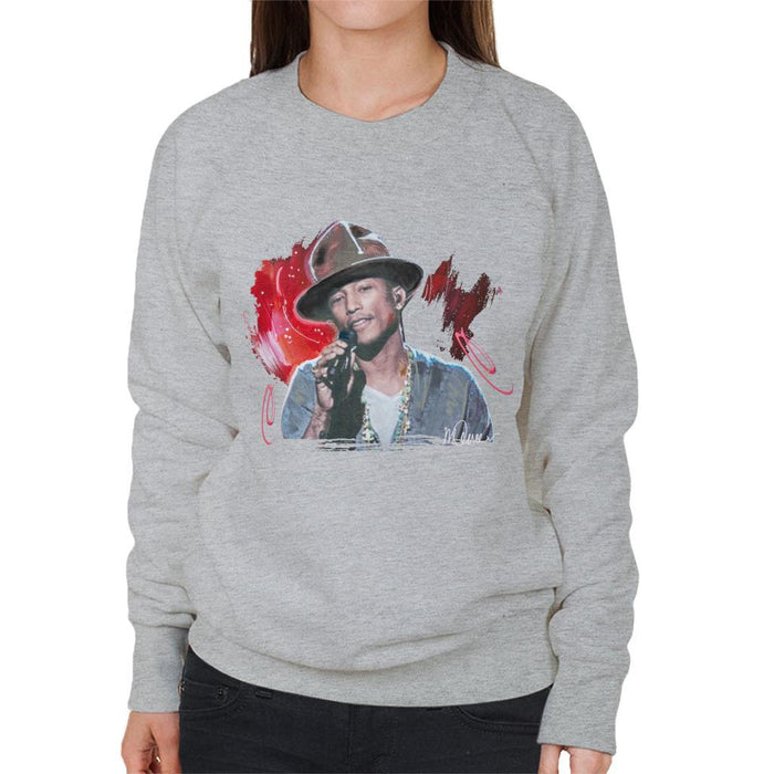 Sidney Maurer Original Portrait Of Pharrel Williams Live Womens Sweatshirt - Womens Sweatshirt