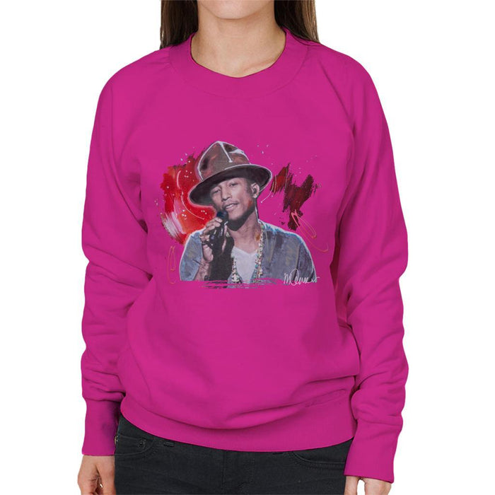 Sidney Maurer Original Portrait Of Pharrel Williams Live Womens Sweatshirt - Womens Sweatshirt