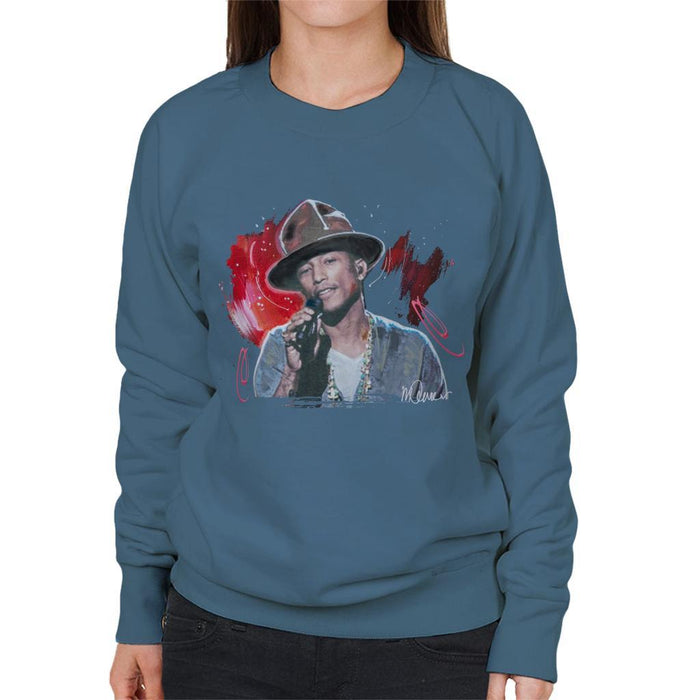 Sidney Maurer Original Portrait Of Pharrel Williams Live Womens Sweatshirt - Womens Sweatshirt