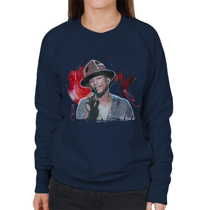 Sidney Maurer Original Portrait Of Pharrel Williams Live Womens Sweatshirt - Womens Sweatshirt