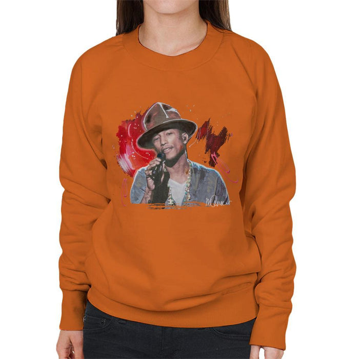 Sidney Maurer Original Portrait Of Pharrel Williams Live Womens Sweatshirt - Womens Sweatshirt