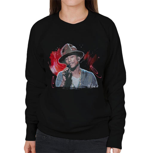 Sidney Maurer Original Portrait Of Pharrel Williams Live Womens Sweatshirt - Womens Sweatshirt