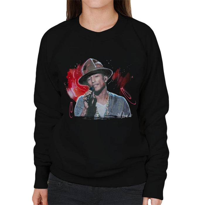 Sidney Maurer Original Portrait Of Pharrel Williams Live Womens Sweatshirt - Womens Sweatshirt