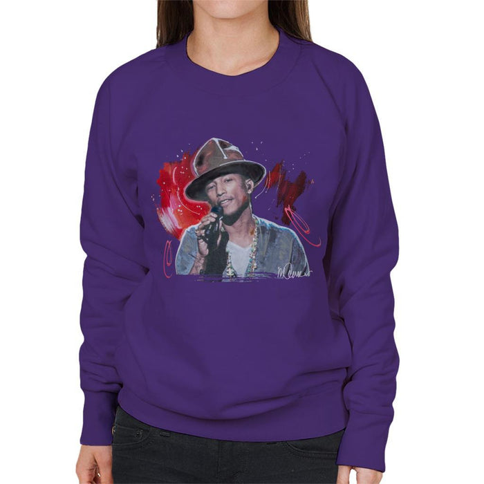 Sidney Maurer Original Portrait Of Pharrel Williams Live Womens Sweatshirt - Womens Sweatshirt