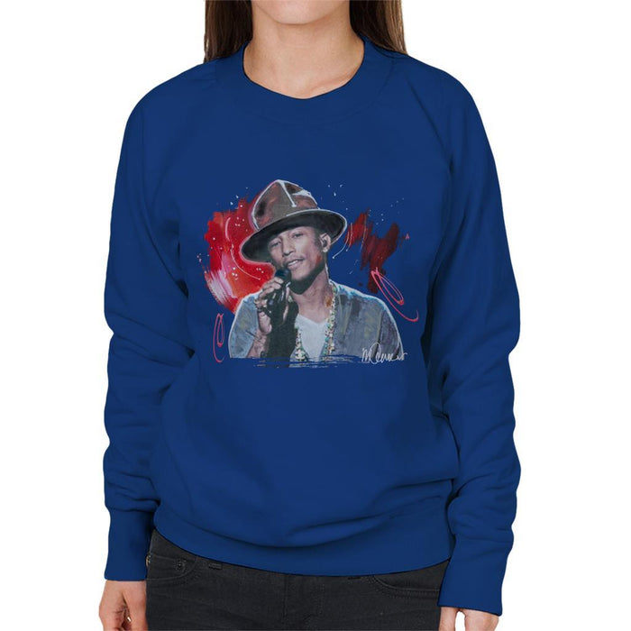 Sidney Maurer Original Portrait Of Pharrel Williams Live Womens Sweatshirt - Womens Sweatshirt