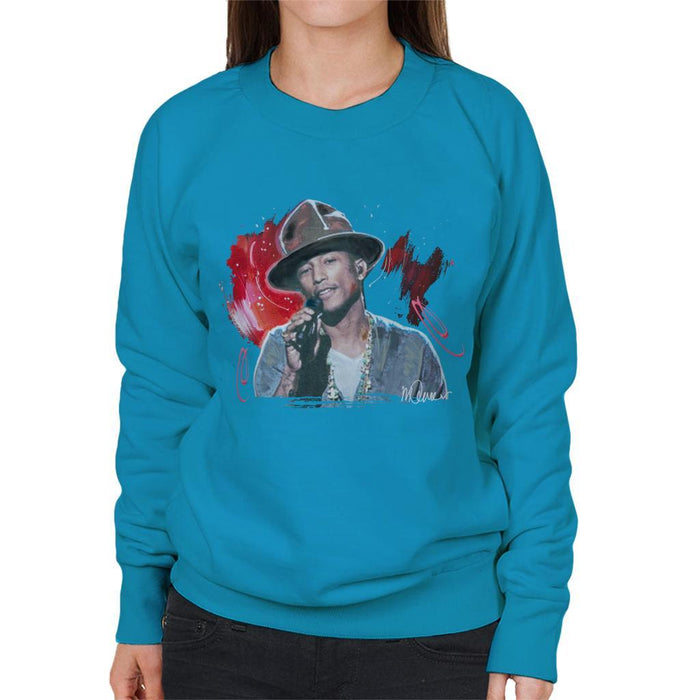Sidney Maurer Original Portrait Of Pharrel Williams Live Womens Sweatshirt - Womens Sweatshirt