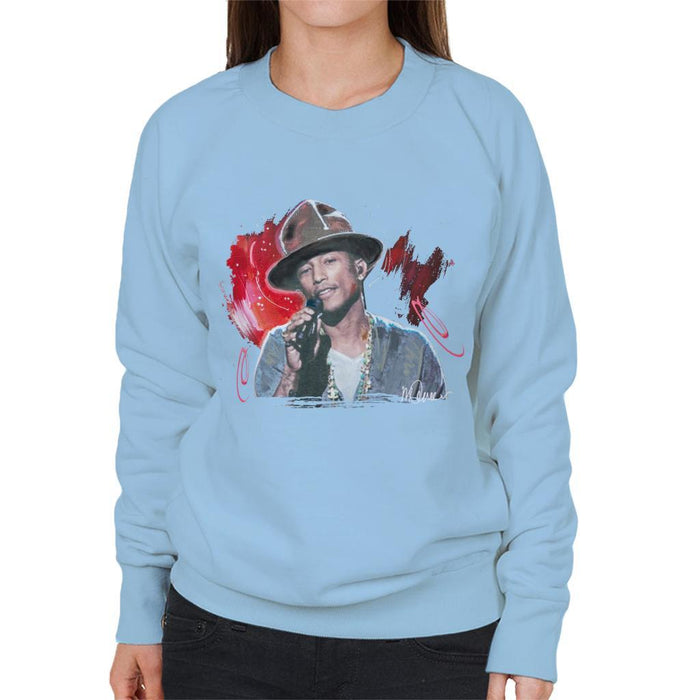 Sidney Maurer Original Portrait Of Pharrel Williams Live Womens Sweatshirt - Womens Sweatshirt