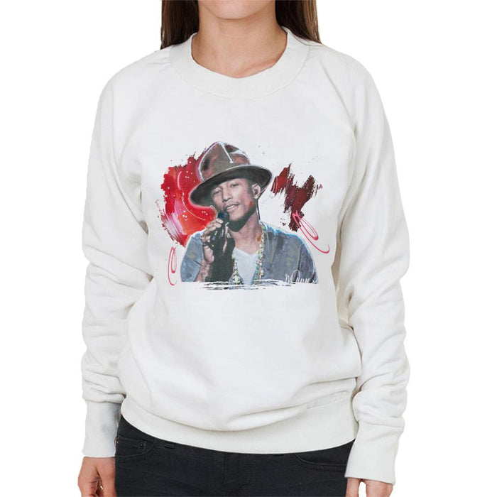 Sidney Maurer Original Portrait Of Pharrel Williams Live Womens Sweatshirt - Womens Sweatshirt