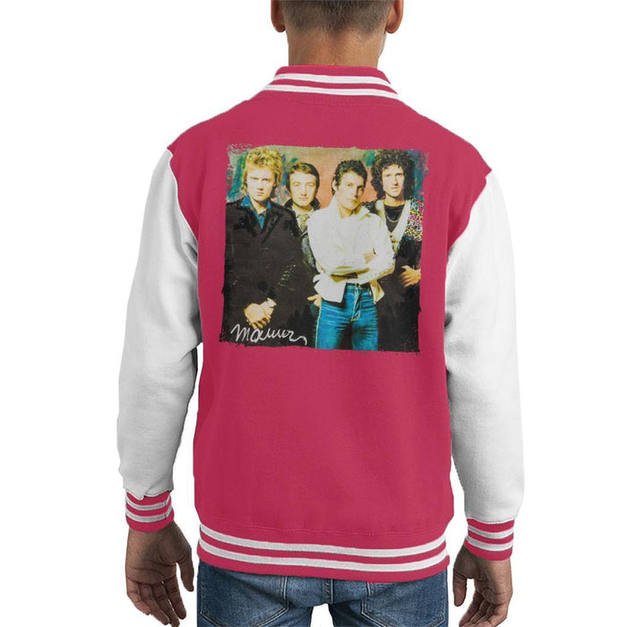Sidney Maurer Original Portrait Of Queen Kids Varsity Jacket - Kids Boys Varsity Jacket