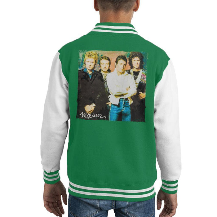 Sidney Maurer Original Portrait Of Queen Kids Varsity Jacket - Kids Boys Varsity Jacket