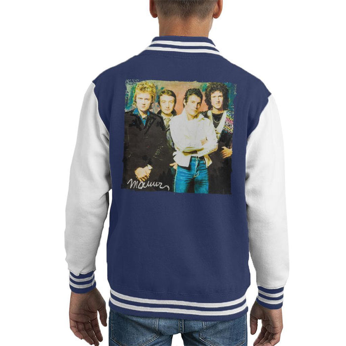 Sidney Maurer Original Portrait Of Queen Kids Varsity Jacket - Kids Boys Varsity Jacket