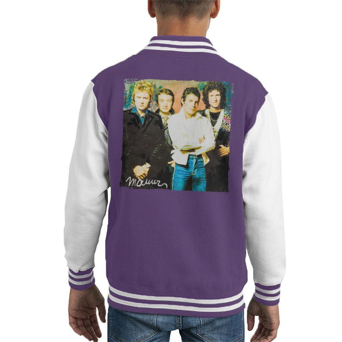 Sidney Maurer Original Portrait Of Queen Kids Varsity Jacket - Kids Boys Varsity Jacket