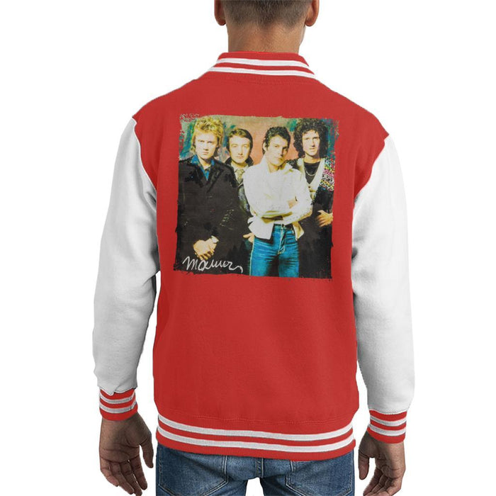 Sidney Maurer Original Portrait Of Queen Kids Varsity Jacket - Kids Boys Varsity Jacket