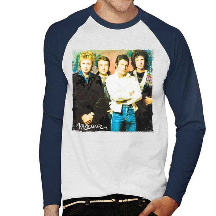Sidney Maurer Original Portrait Of Queen Mens Baseball Long Sleeved T-Shirt - Mens Baseball Long Sleeved T-Shirt