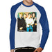 Sidney Maurer Original Portrait Of Queen Mens Baseball Long Sleeved T-Shirt - Small / White/Royal - Mens Baseball Long Sleeved T-Shirt
