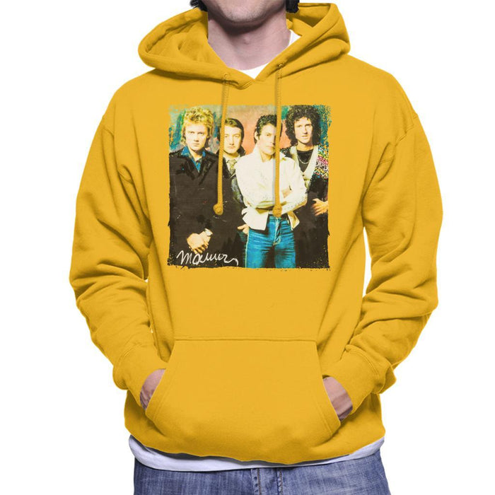 Sidney Maurer Original Portrait Of Queen Mens Hooded Sweatshirt - Small / Gold - Mens Hooded Sweatshirt