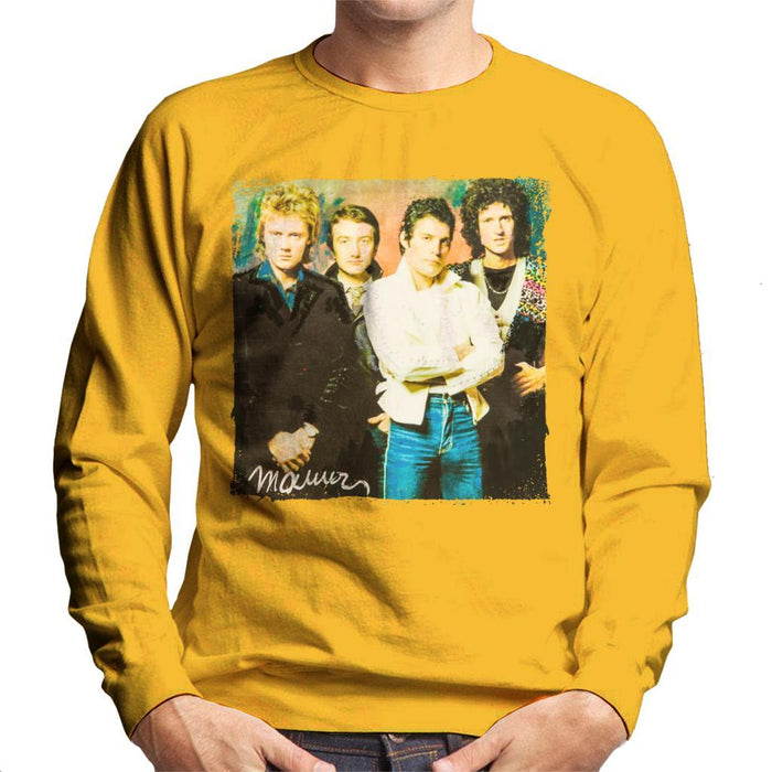 Sidney Maurer Original Portrait Of Queen Mens Sweatshirt - Small / Gold - Mens Sweatshirt