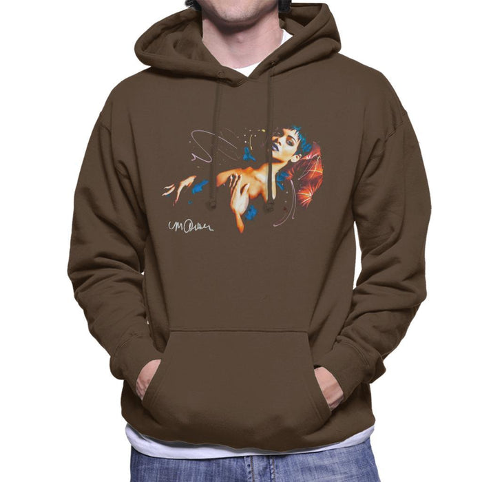Sidney Maurer Original Portrait Of Rihanna Nude Mens Hooded Sweatshirt - Small / Chocolate - Mens Hooded Sweatshirt