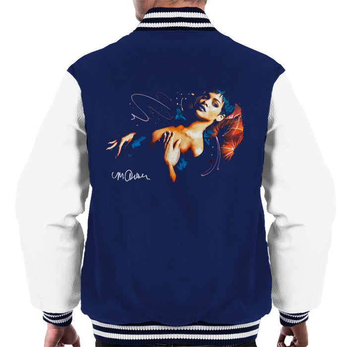 Sidney Maurer Original Portrait Of Rihanna Nude Mens Varsity Jacket - Small / Navy/White - Mens Varsity Jacket