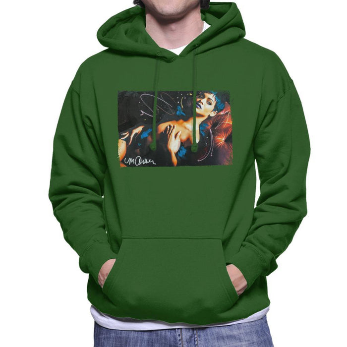 Sidney Maurer Original Portrait Of Rihanna White Mens Hooded Sweatshirt - Mens Hooded Sweatshirt
