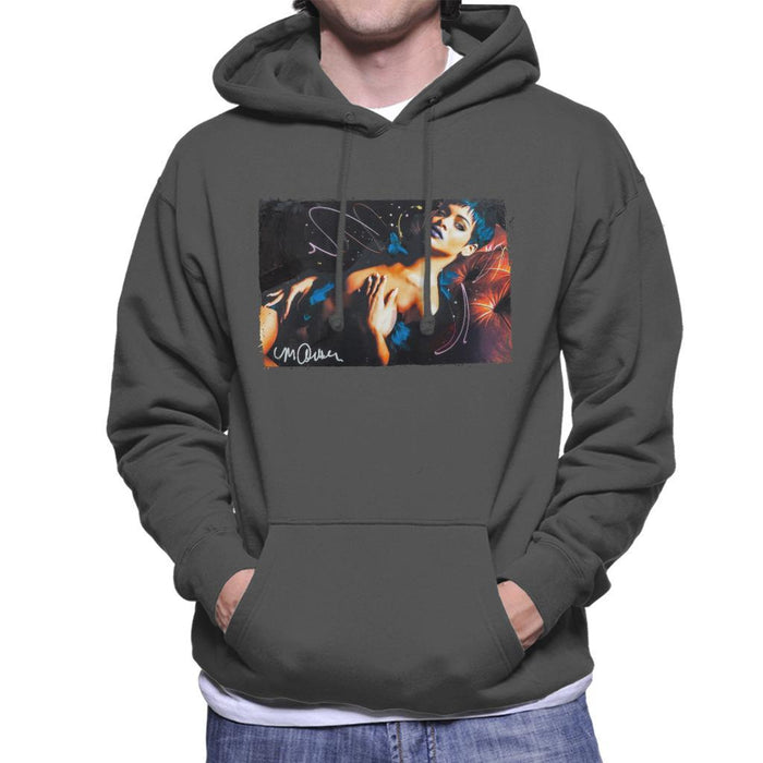 Sidney Maurer Original Portrait Of Rihanna White Mens Hooded Sweatshirt - Mens Hooded Sweatshirt