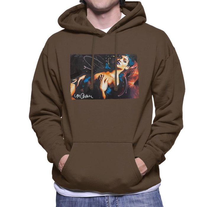 Sidney Maurer Original Portrait Of Rihanna White Mens Hooded Sweatshirt - Mens Hooded Sweatshirt