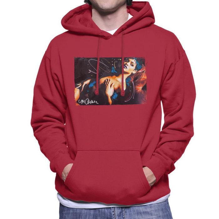 Sidney Maurer Original Portrait Of Rihanna White Mens Hooded Sweatshirt - Mens Hooded Sweatshirt