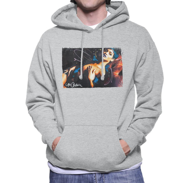 Sidney Maurer Original Portrait Of Rihanna White Mens Hooded Sweatshirt - Mens Hooded Sweatshirt