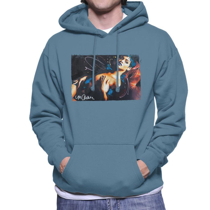 Sidney Maurer Original Portrait Of Rihanna White Mens Hooded Sweatshirt - Mens Hooded Sweatshirt