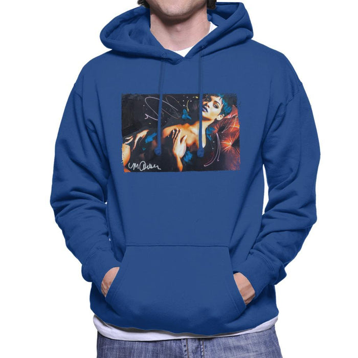 Sidney Maurer Original Portrait Of Rihanna White Mens Hooded Sweatshirt - Mens Hooded Sweatshirt