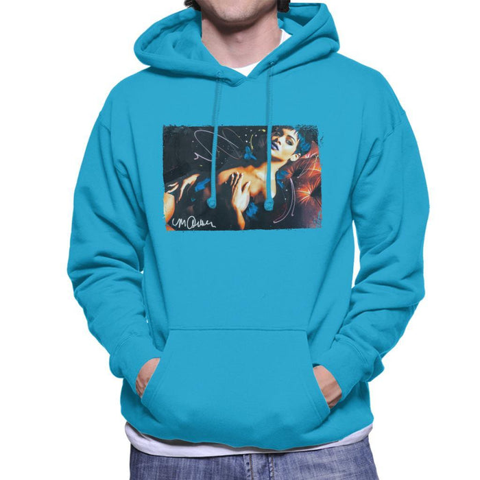Sidney Maurer Original Portrait Of Rihanna White Mens Hooded Sweatshirt - Mens Hooded Sweatshirt