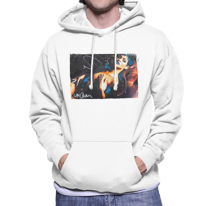Sidney Maurer Original Portrait Of Rihanna White Mens Hooded Sweatshirt - Mens Hooded Sweatshirt