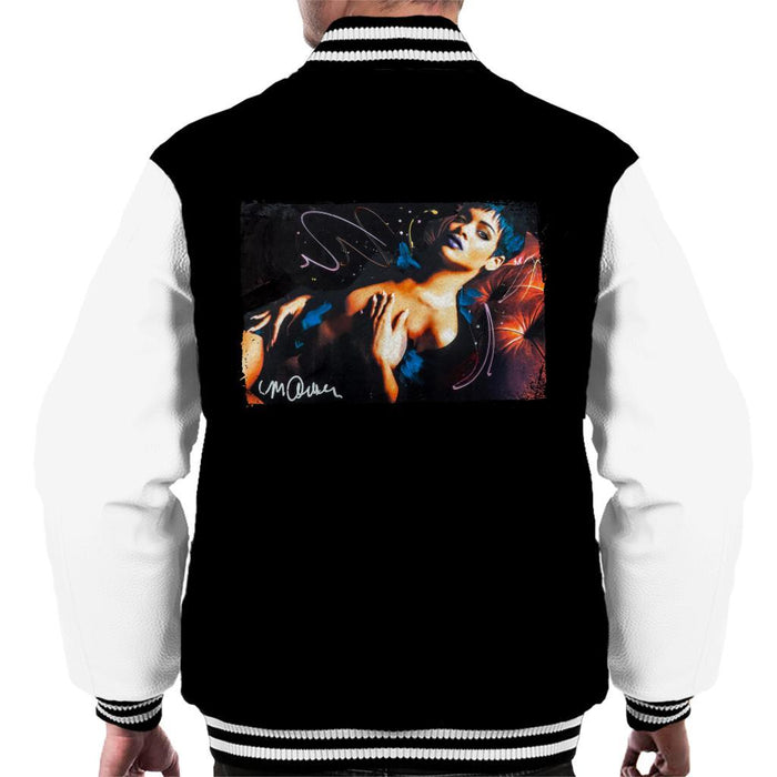 Sidney Maurer Original Portrait Of Rihanna White Mens Varsity Jacket - Mens Varsity Jacket