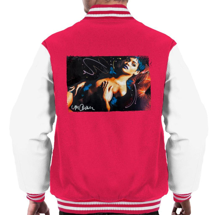 Sidney Maurer Original Portrait Of Rihanna White Mens Varsity Jacket - Mens Varsity Jacket