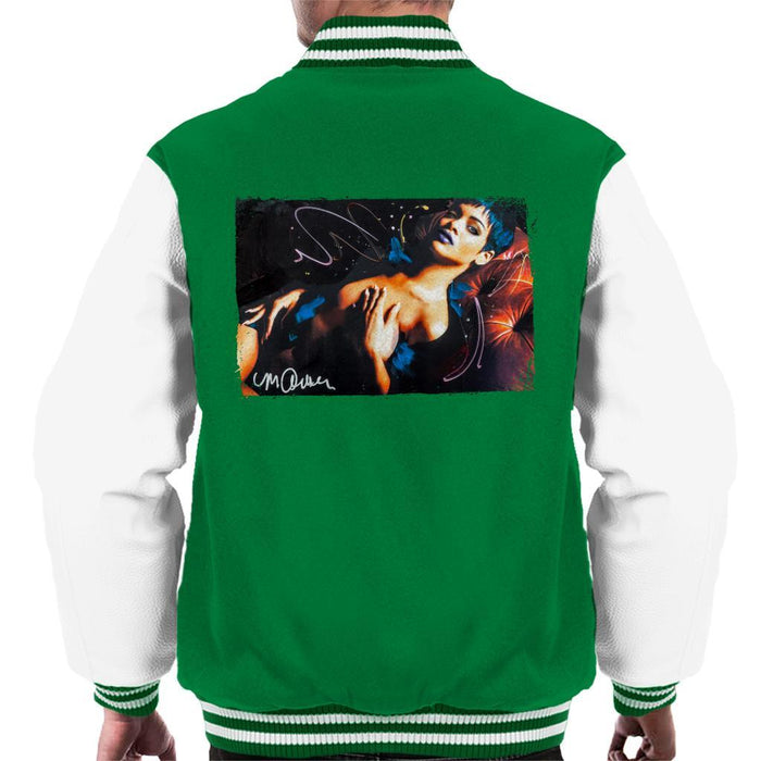 Sidney Maurer Original Portrait Of Rihanna White Mens Varsity Jacket - Mens Varsity Jacket