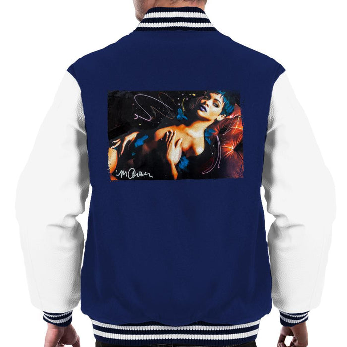 Sidney Maurer Original Portrait Of Rihanna White Mens Varsity Jacket - Mens Varsity Jacket