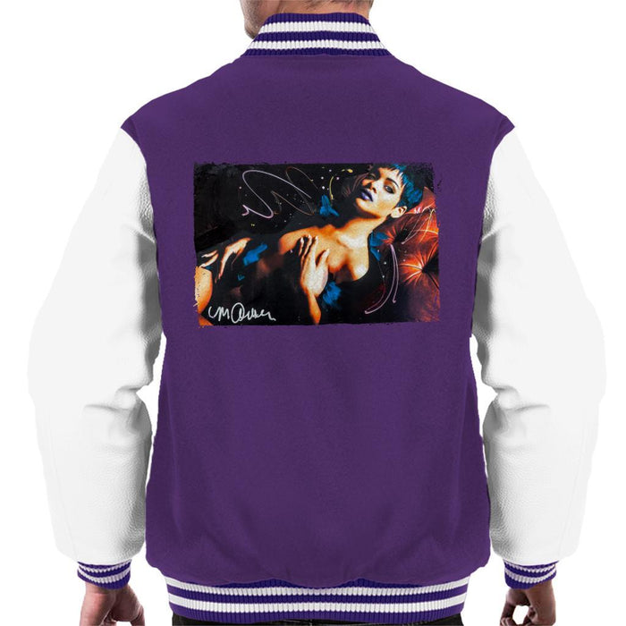 Sidney Maurer Original Portrait Of Rihanna White Mens Varsity Jacket - Mens Varsity Jacket