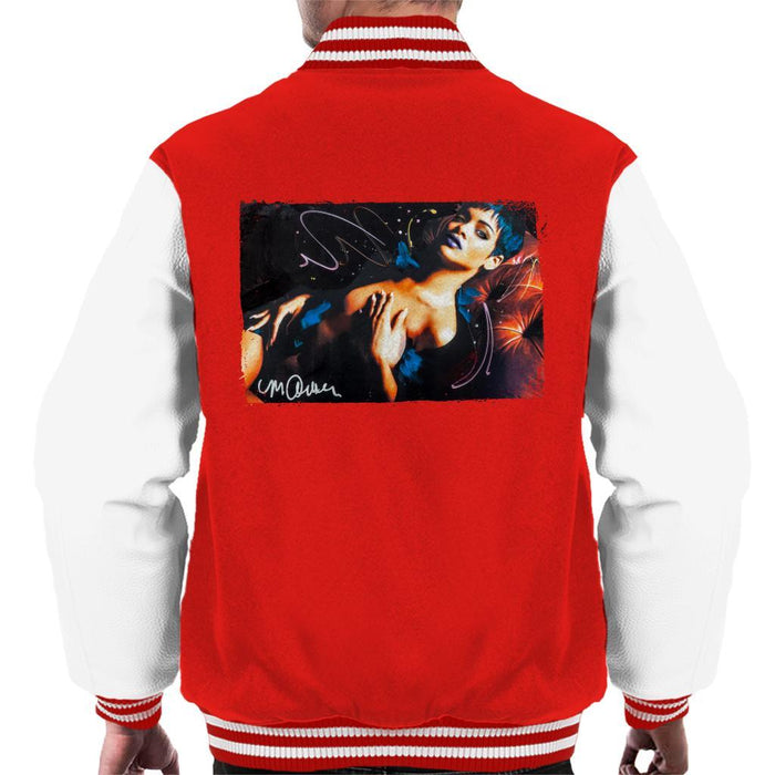 Sidney Maurer Original Portrait Of Rihanna White Mens Varsity Jacket - Mens Varsity Jacket