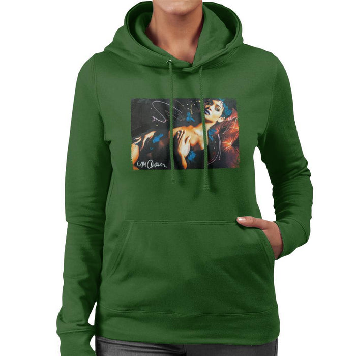 Sidney Maurer Original Portrait Of Rihanna White Womens Hooded Sweatshirt - Womens Hooded Sweatshirt