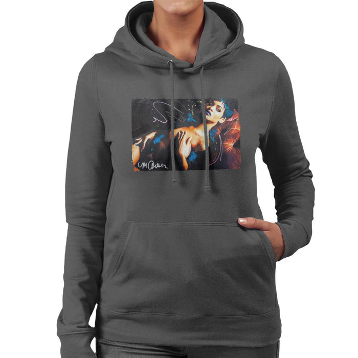 Sidney Maurer Original Portrait Of Rihanna White Womens Hooded Sweatshirt - Womens Hooded Sweatshirt