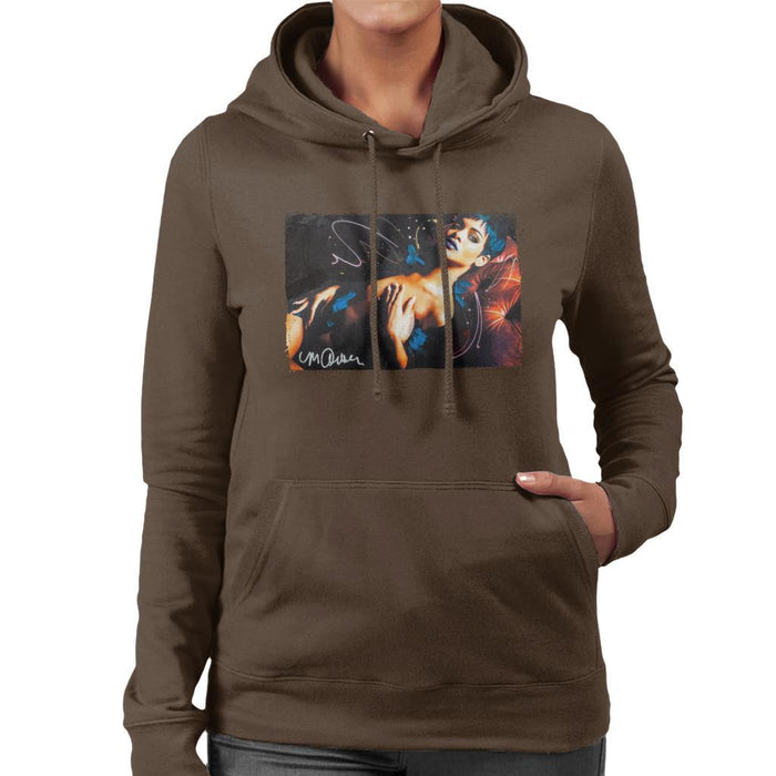 Sidney Maurer Original Portrait Of Rihanna White Womens Hooded Sweatshirt - Womens Hooded Sweatshirt