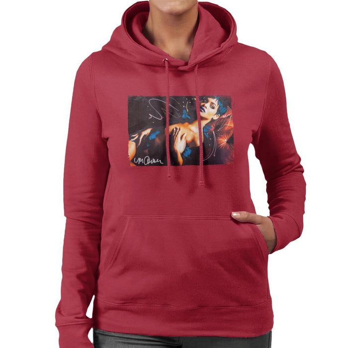 Sidney Maurer Original Portrait Of Rihanna White Womens Hooded Sweatshirt - Womens Hooded Sweatshirt