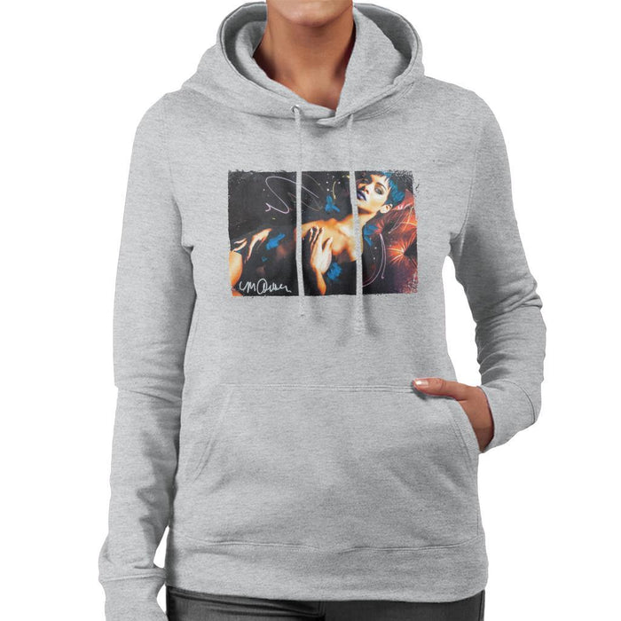 Sidney Maurer Original Portrait Of Rihanna White Womens Hooded Sweatshirt - Womens Hooded Sweatshirt