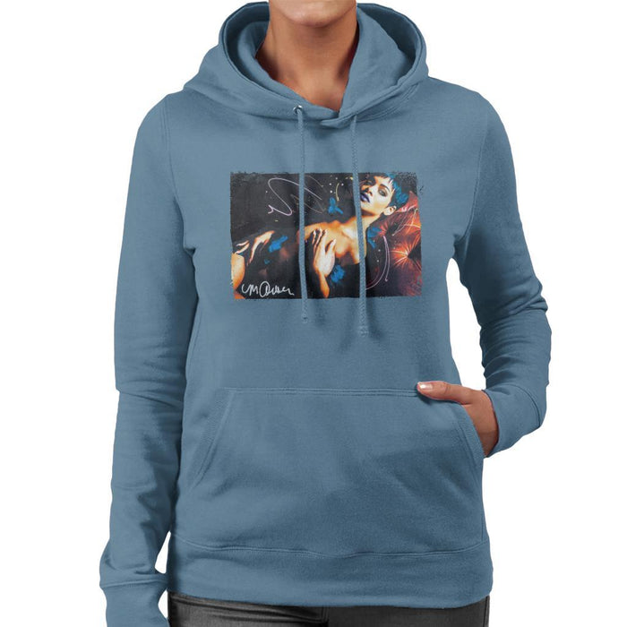 Sidney Maurer Original Portrait Of Rihanna White Womens Hooded Sweatshirt - Womens Hooded Sweatshirt