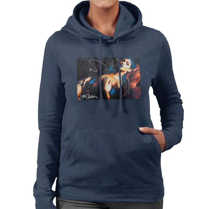 Sidney Maurer Original Portrait Of Rihanna White Womens Hooded Sweatshirt - Womens Hooded Sweatshirt
