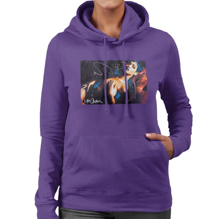 Sidney Maurer Original Portrait Of Rihanna White Womens Hooded Sweatshirt - Womens Hooded Sweatshirt