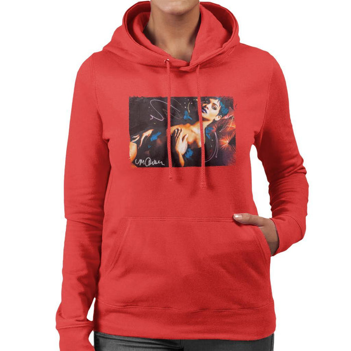 Sidney Maurer Original Portrait Of Rihanna White Womens Hooded Sweatshirt - Womens Hooded Sweatshirt