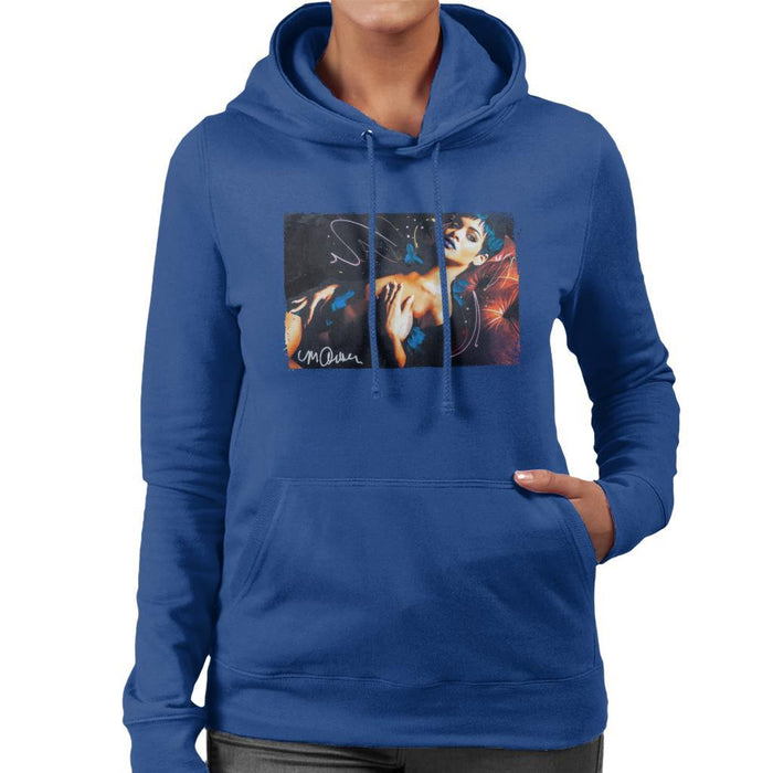 Sidney Maurer Original Portrait Of Rihanna White Womens Hooded Sweatshirt - Womens Hooded Sweatshirt