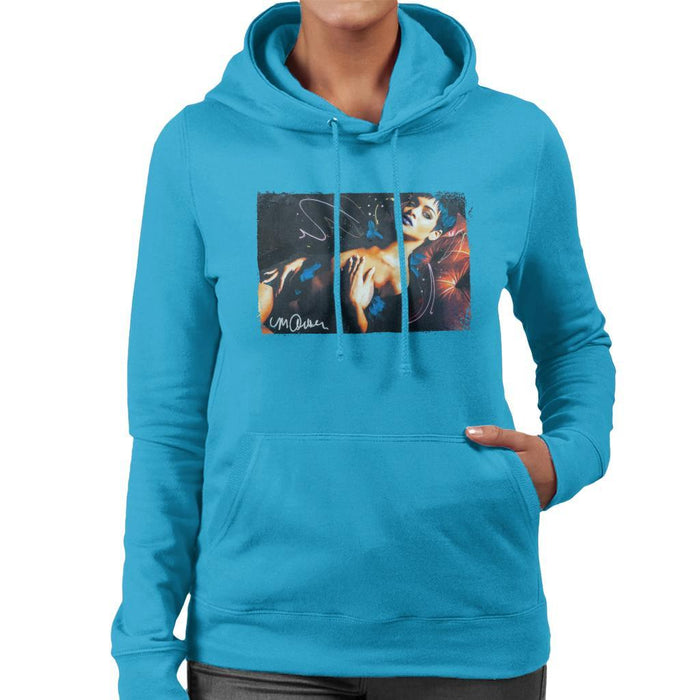 Sidney Maurer Original Portrait Of Rihanna White Womens Hooded Sweatshirt - Womens Hooded Sweatshirt