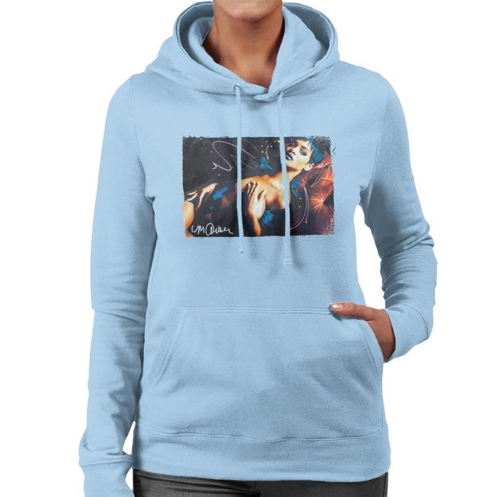 Sidney Maurer Original Portrait Of Rihanna White Womens Hooded Sweatshirt - Womens Hooded Sweatshirt